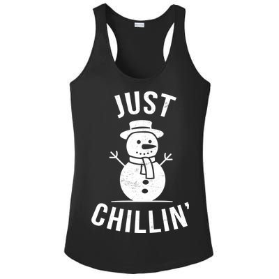 Just Chillin Snowman Ladies PosiCharge Competitor Racerback Tank