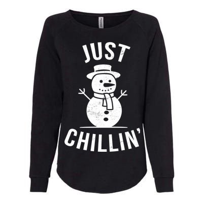 Just Chillin Snowman Womens California Wash Sweatshirt