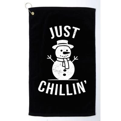 Just Chillin Snowman Golf Towel