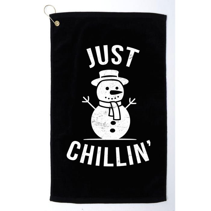 Just Chillin Snowman Golf Towel