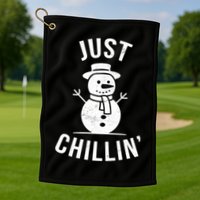 Just Chillin Snowman Golf Towel