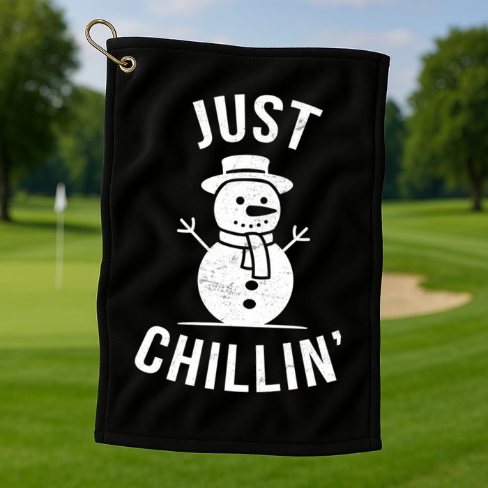 Just Chillin Snowman Golf Towel