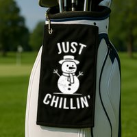Just Chillin Snowman Golf Towel