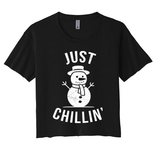 Just Chillin Snowman Crop Top