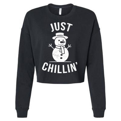 Just Chillin Snowman Cropped Pullover Crew