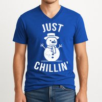 Just Chillin Snowman V-Neck T-Shirt