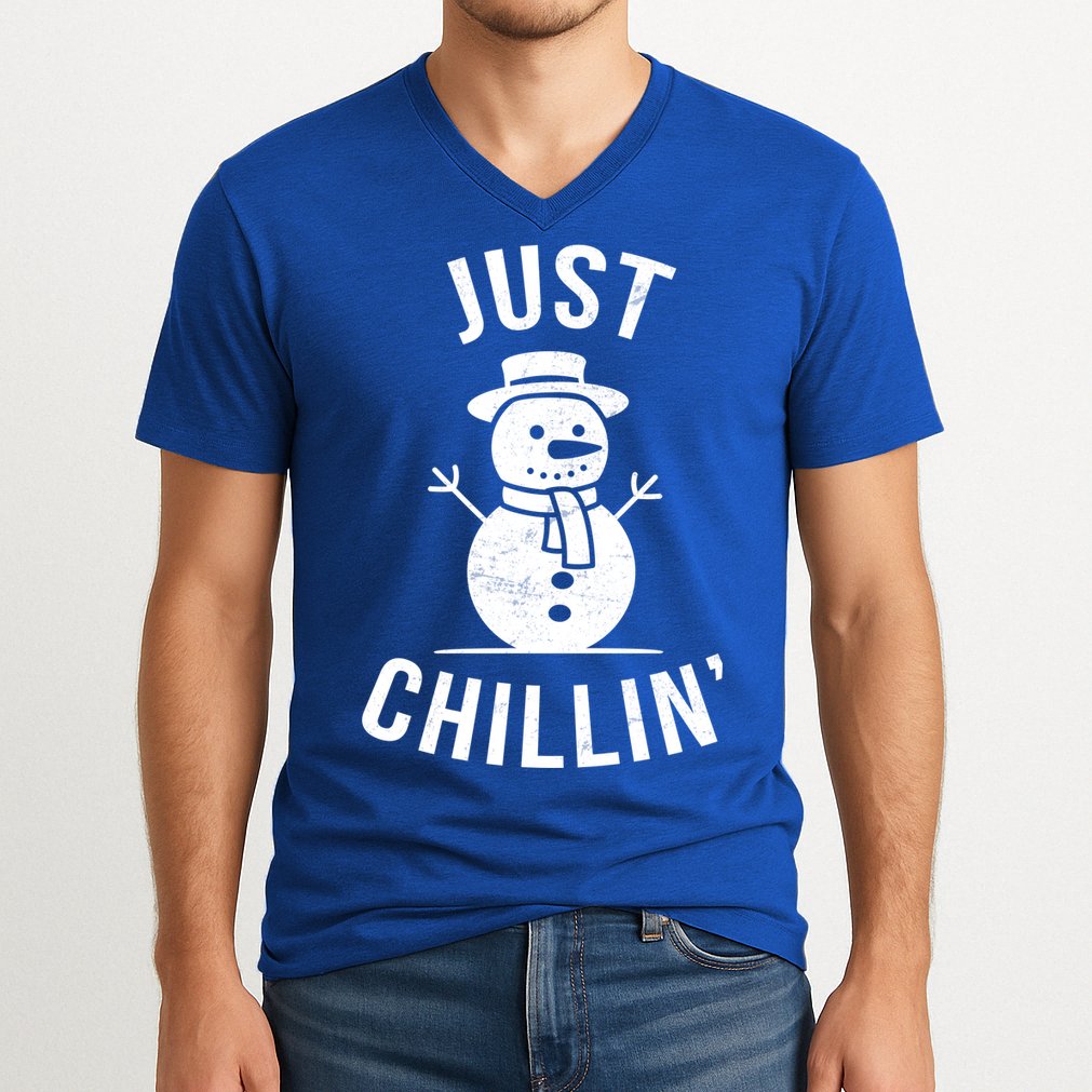 Just Chillin Snowman V-Neck T-Shirt