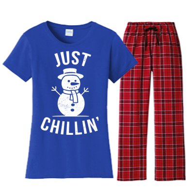 Just Chillin Snowman Women's Flannel Pajama Set