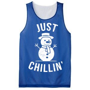 Just Chillin Snowman Mesh Reversible Basketball Jersey Tank