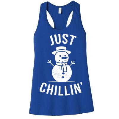 Just Chillin Snowman Women's Racerback Tank