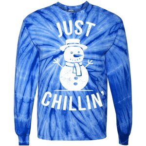 Just Chillin Snowman Tie-Dye Long Sleeve Shirt