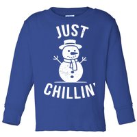 Just Chillin Snowman Toddler Long Sleeve Shirt