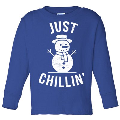 Just Chillin Snowman Toddler Long Sleeve Shirt