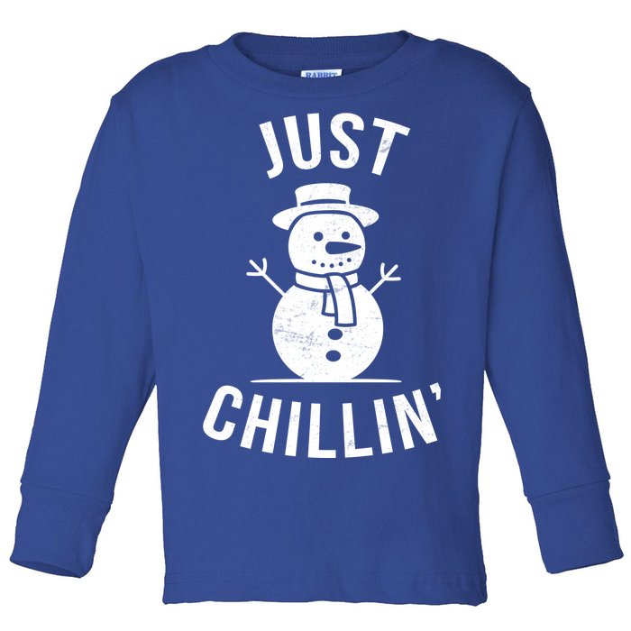 Just Chillin Snowman Toddler Long Sleeve Shirt