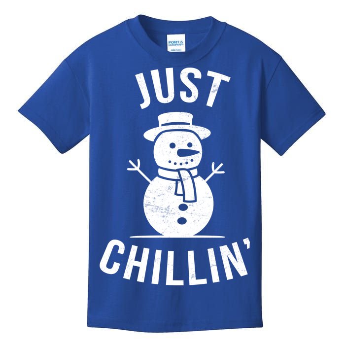 Just Chillin Snowman Kids T-Shirt