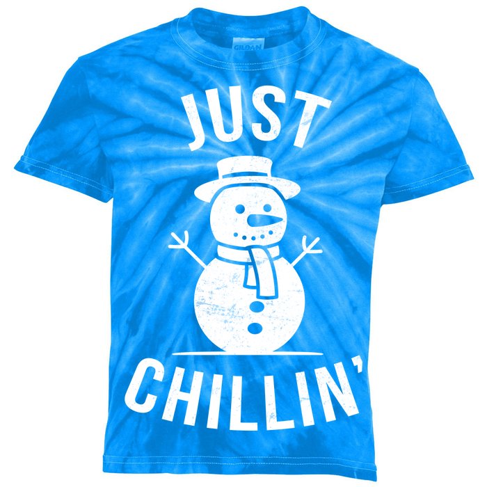 Just Chillin Snowman Kids Tie-Dye T-Shirt