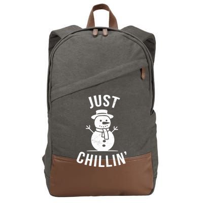 Just Chillin Snowman Cotton Canvas Backpack