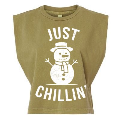 Just Chillin Snowman Garment-Dyed Women's Muscle Tee