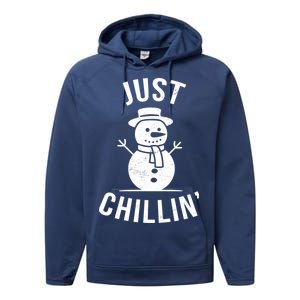 Just Chillin Snowman Performance Fleece Hoodie