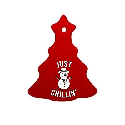 Just Chillin Snowman Ceramic Tree Ornament