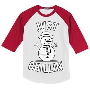 Just Chillin Snowman Kids Colorblock Raglan Jersey