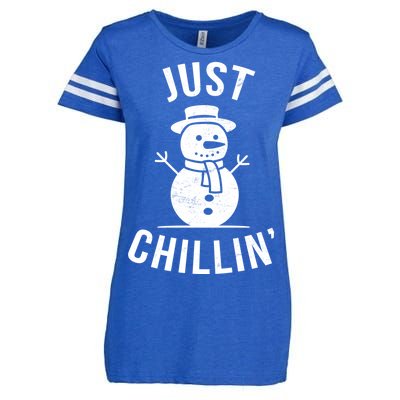 Just Chillin Snowman Enza Ladies Jersey Football T-Shirt