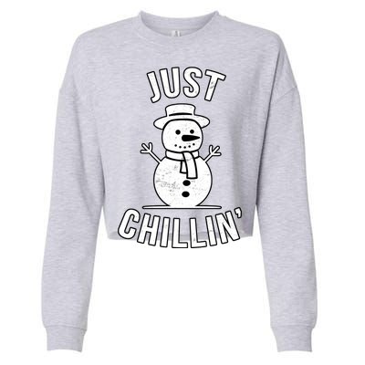 Just Chillin Snowman Cropped Pullover Crew