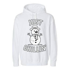 Just Chillin Snowman Garment-Dyed Fleece Hoodie