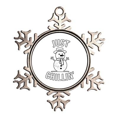 Just Chillin Snowman Metallic Star Ornament