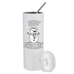 Just Chillin Snowman Stainless Steel Tumbler