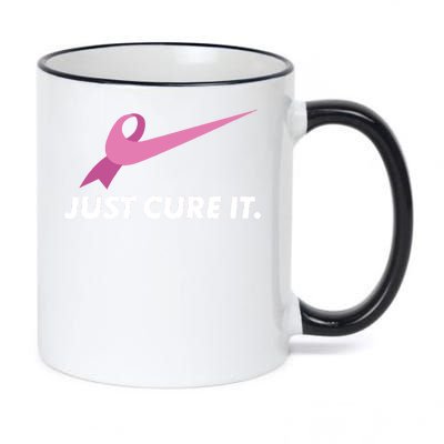 Just Cure It Breast Cancer Awareness 11oz Black Color Changing Mug