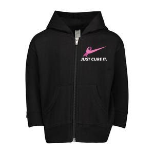 Just Cure It Breast Cancer Awareness Toddler Zip Fleece Hoodie