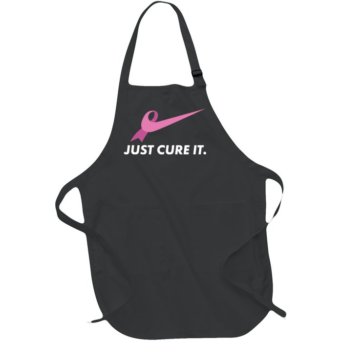 Just Cure It Breast Cancer Awareness Full-Length Apron With Pockets