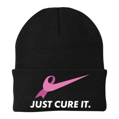 Just Cure It Breast Cancer Awareness Knit Cap Winter Beanie