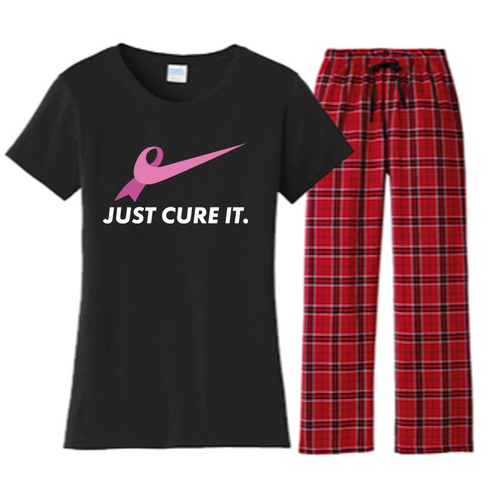 Just Cure It Breast Cancer Awareness Women's Flannel Pajama Set