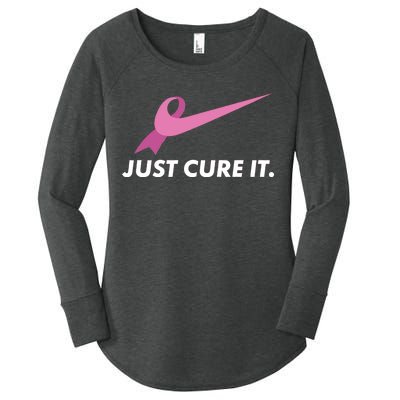 Just Cure It Breast Cancer Awareness Women's Perfect Tri Tunic Long Sleeve Shirt