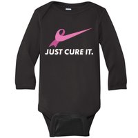 Just Cure It Breast Cancer Awareness Baby Long Sleeve Bodysuit