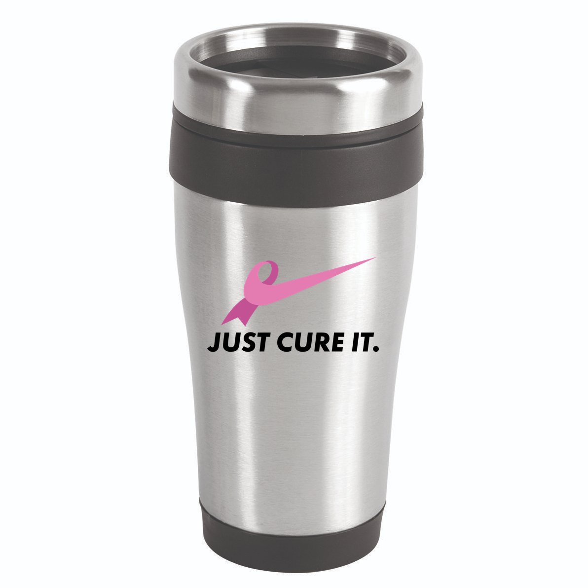 Just Cure It Breast Cancer Awareness 16oz Travel Tumbler