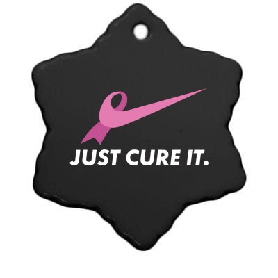 Just Cure It Breast Cancer Awareness Ceramic Star Ornament