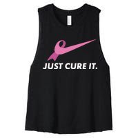 Just Cure It Breast Cancer Awareness Women's Racerback Cropped Tank