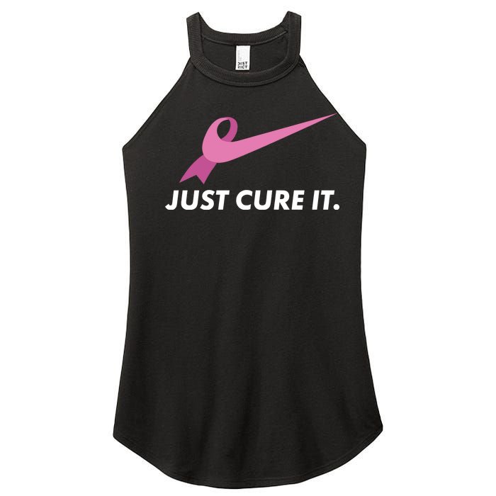 Just Cure It Breast Cancer Awareness Women's Perfect Tri Rocker Tank