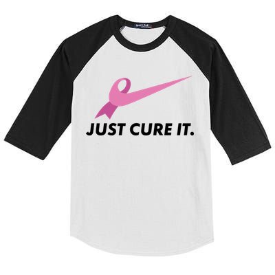Just Cure It Breast Cancer Awareness Kids Colorblock Raglan Jersey