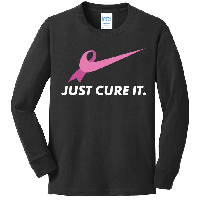 Just Cure It Breast Cancer Awareness Kids Long Sleeve Shirt