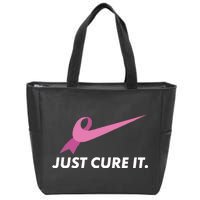 Just Cure It Breast Cancer Awareness Zip Tote Bag