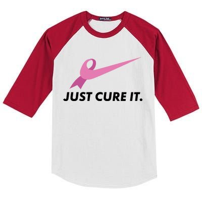 Just Cure It Breast Cancer Awareness Kids Colorblock Raglan Jersey