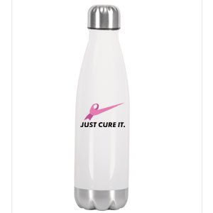 Just Cure It Breast Cancer Awareness Stainless Steel Insulated Water Bottle