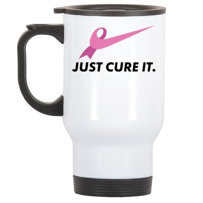 Just Cure It Breast Cancer Awareness Stainless Steel Travel Mug