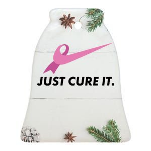 Just Cure It Breast Cancer Awareness Ceramic Bell Ornament