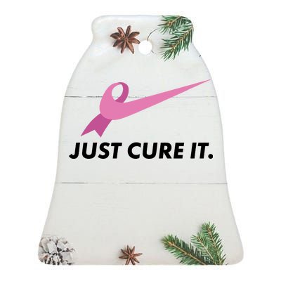 Just Cure It Breast Cancer Awareness Ceramic Bell Ornament