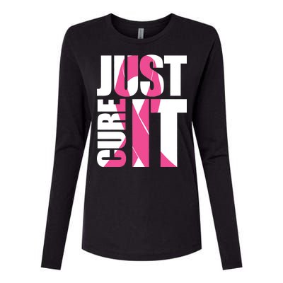 Just Cure It Breast Cancer Tribute Womens Cotton Relaxed Long Sleeve T-Shirt